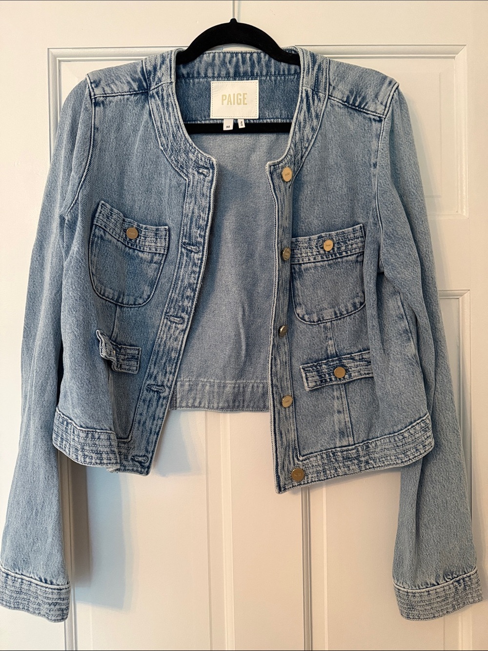 PAIGE Light Wash Denim Jacket - Picture 1 of 3